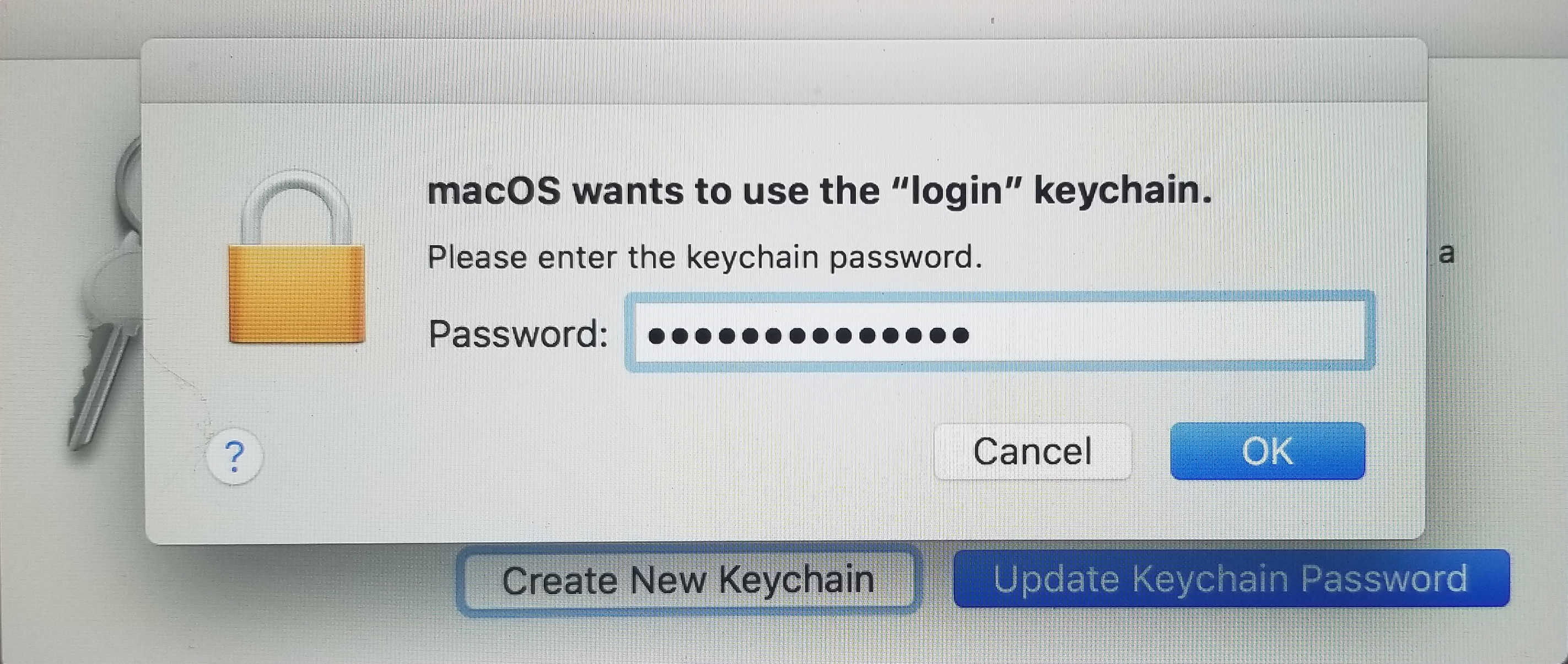 Mac keeps asking for local keychain password